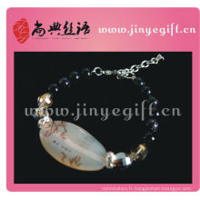 Bracelet Agate Druzy en Agate de Chine fait à la main